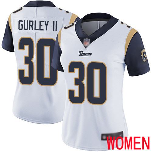 Los Angeles Rams Limited White Women Todd Gurley Road Jersey NFL Football #30 Vapor Untouchable->women nfl jersey->Women Jersey